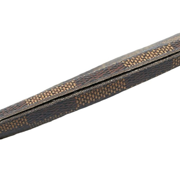 LOUIS VUITTON Damier Coin Case Ebene Brown Leather Ladies - Picture 5 of 10